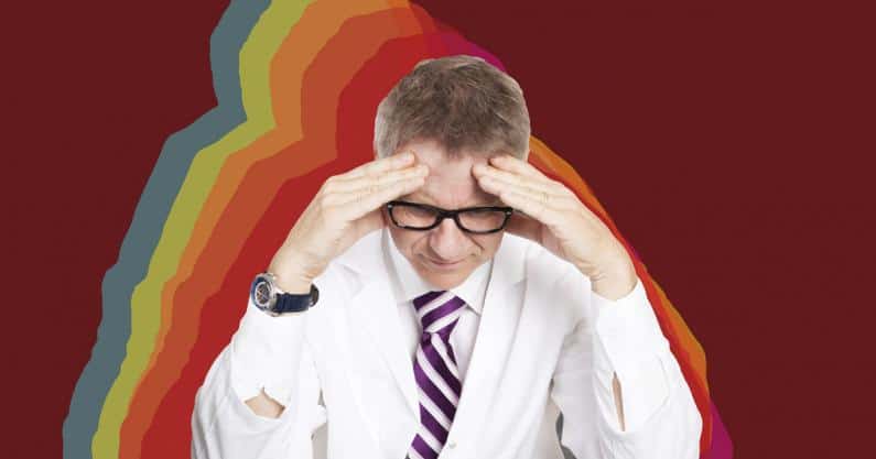 Photo of a stressed audiologist