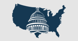 Combined illustration of the United States and the top of the Capital building