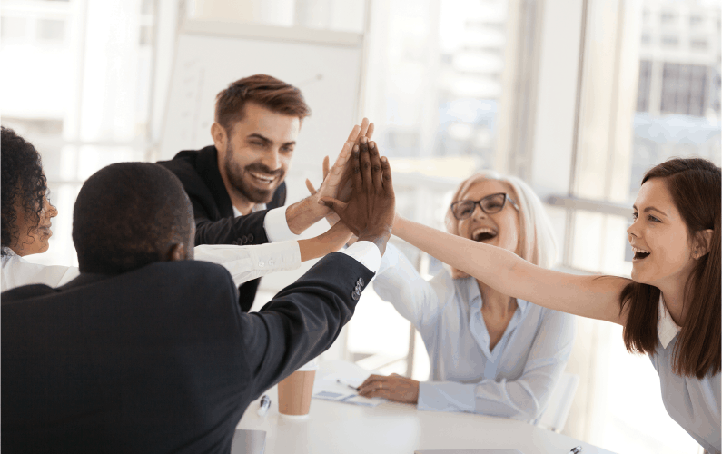 Diverse photo of professional teamwork