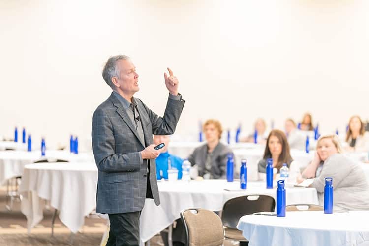 Presenter Dave Fabry, PhD, at the Starkey Industry Symposium