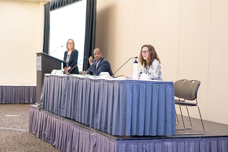 Speakers at ARC: Judy Dubno, PhD, ARC Co-Chair; Howard Francis, MD, MBA, FACS; Sara Mamo, AuD, PhD