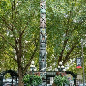 Pioneer Square replica Tlingit totem pole