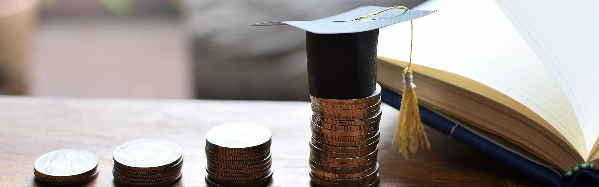 coins saving for study concept education and finance