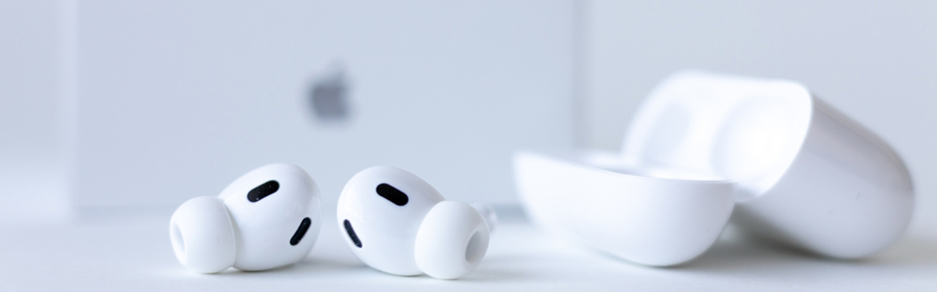 Apple AirPods Pro 2nd Generation wireless headphones on a white studio background