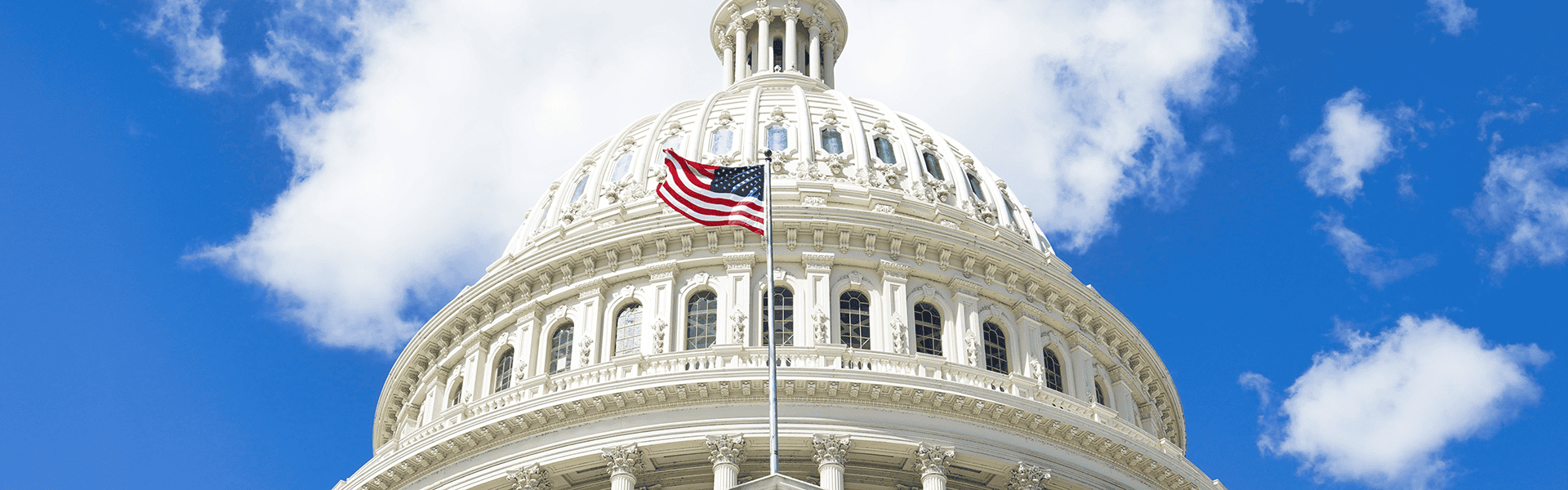 The exterior of the US Capitol Building which houses the Senate and the House of Representatives in the United States capital city of Washington DC.