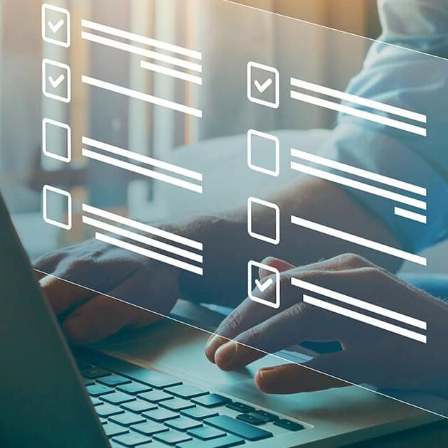 shutterstock_2155743629 - social questionnaire with checkboxes, filling survey form online, answer questions of test